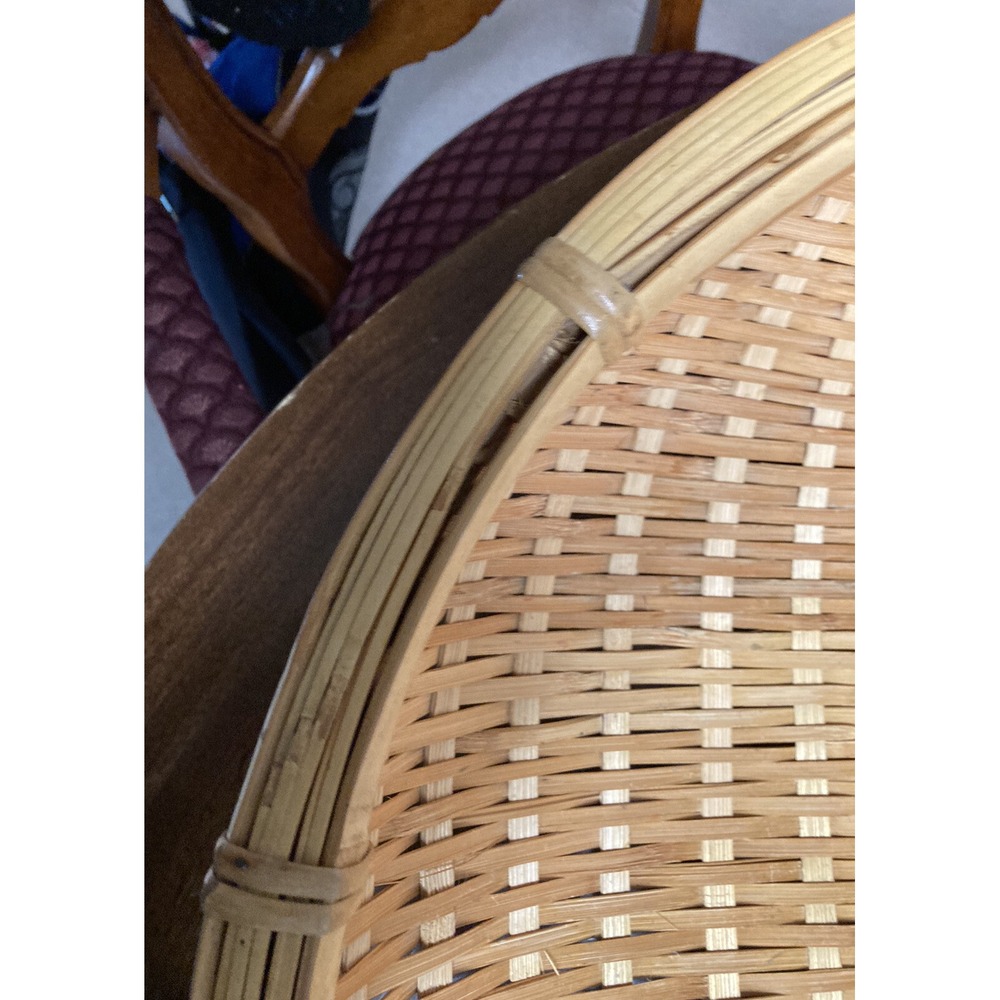 Beautiful Large Sieve Woven Split Bamboo Basket Tray Southeastern ASIA - Picture 7 of 16
